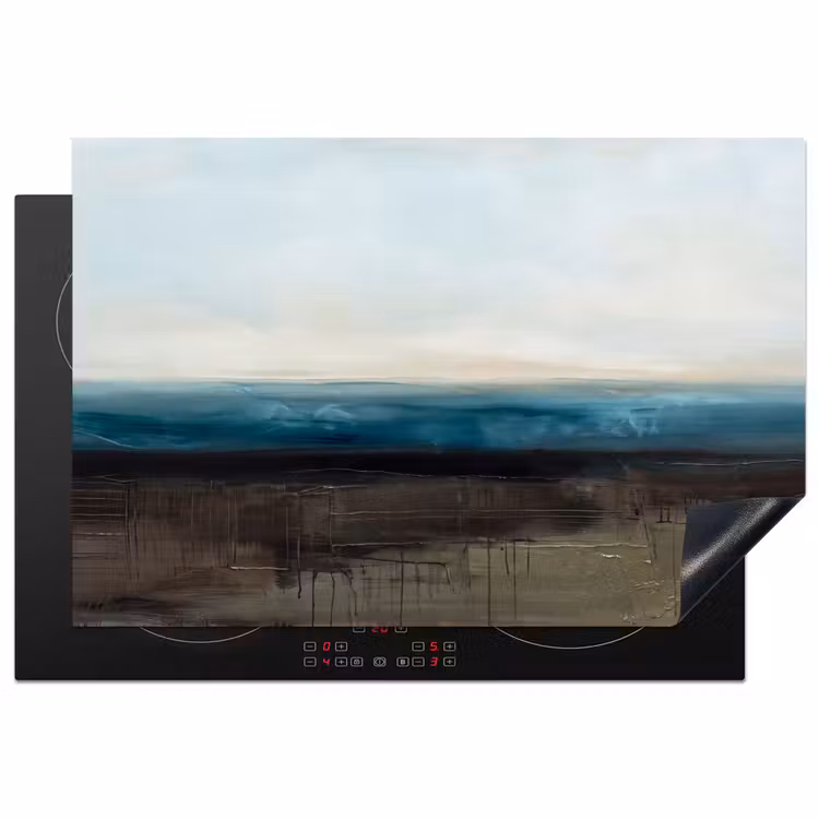 Abstract - Landschap - Horizon - Blauw - Modern Inductie beschermer vinyl 3mm klein -3d