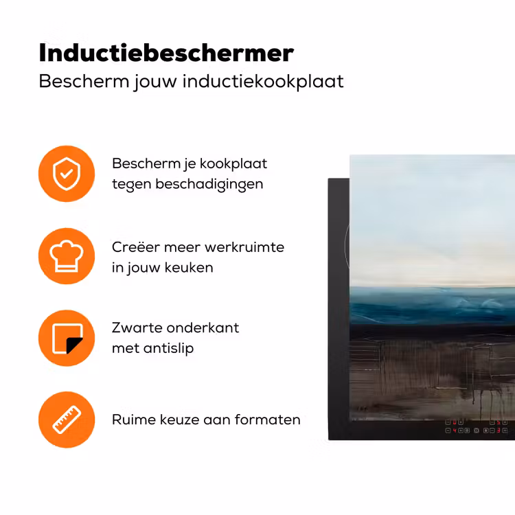 Abstract - Landschap - Horizon - Blauw - Modern Inductie beschermer vinyl 3mm klein -zzzzzzz-td-ups