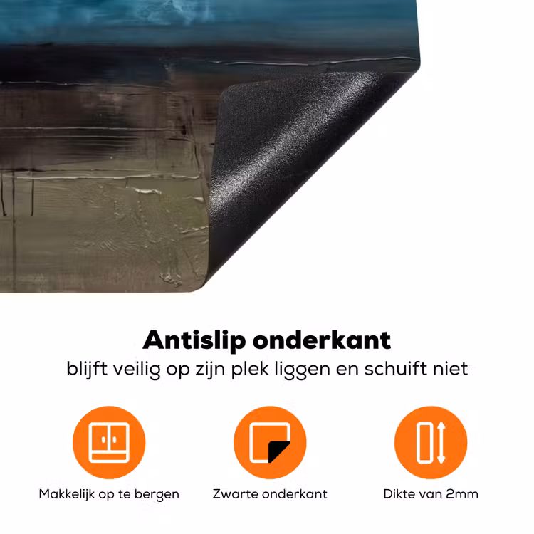 Abstract - Landschap - Horizon - Blauw - Modern Inductie beschermer vinyl 3mm klein -zzzzzzz-td-onderkant