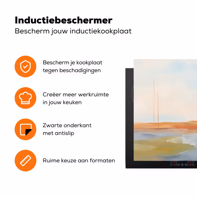 Abstract - Landschap - Horizon - Modern - Kleurrijk Inductie beschermer vinyl 3mm klein -zzzzzzz-td-ups