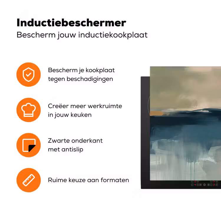 Abstract - Landschap - Kunst - Modern - Groen - Blauw Inductie beschermer vinyl 3mm klein -zzzzzzz-td-ups