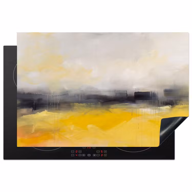 Abstract - Landschap - Modern - Geel Inductie beschermer vinyl 3mm klein -3d