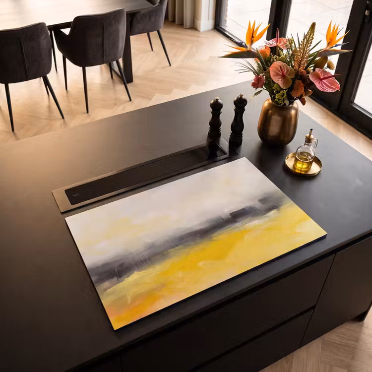 Abstract - Landschap - Modern - Geel Inductie beschermer vinyl 3mm klein -sfeer5