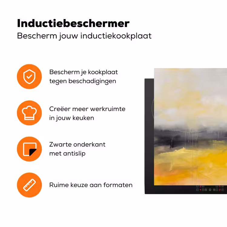 Abstract - Landschap - Modern - Geel Inductie beschermer vinyl 3mm klein -zzzzzzz-td-ups