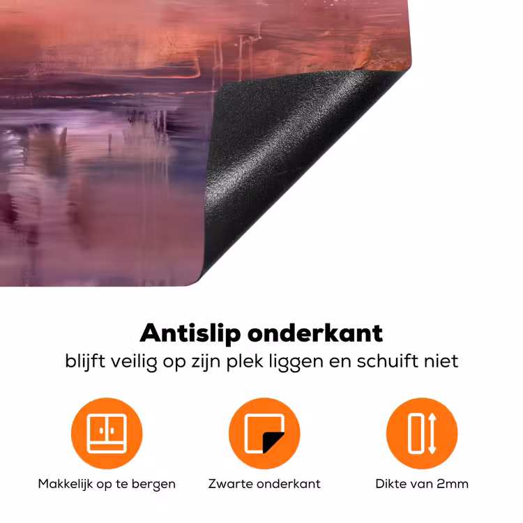 Abstract - Landschap - Modern - Paars - Oranje Inductie beschermer vinyl 3mm klein -zzzzzzz-td-onderkant
