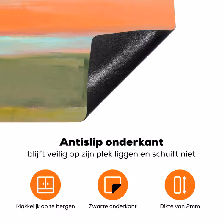 Abstract - Landschap - Modern - Roze - Oranje Inductie beschermer vinyl 3mm klein -zzzzzzz-td-onderkant
