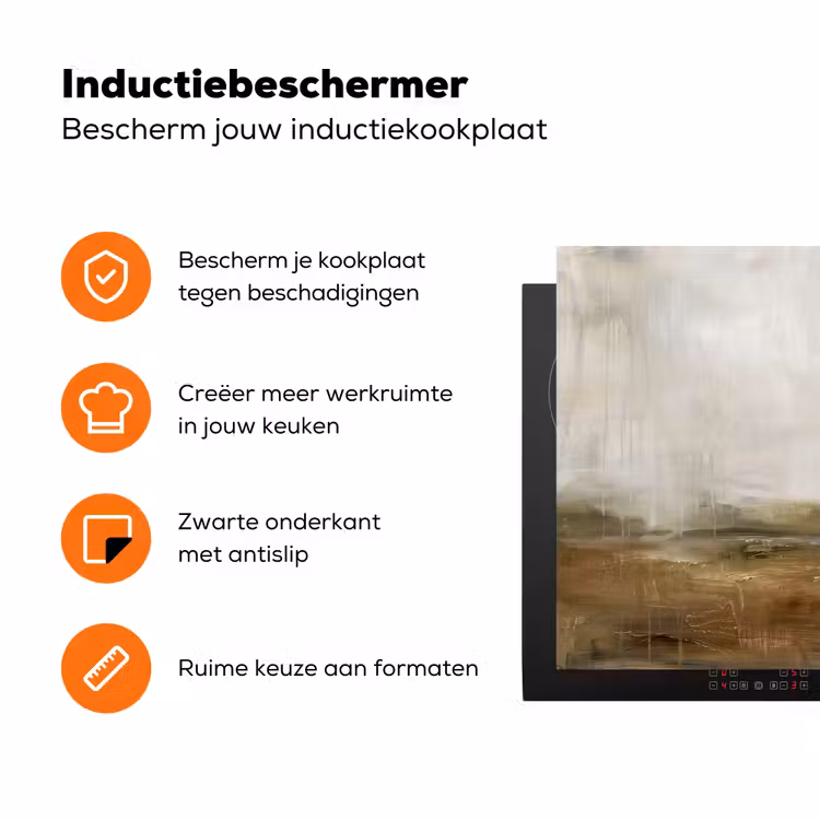 Abstract - Landschap - Natuur - Beige - Bruin Inductie beschermer vinyl 3mm klein -zzzzzzz-td-ups