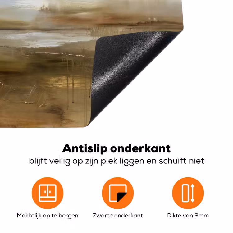 Abstract - Landschap - Natuur - Beige - Bruin Inductie beschermer vinyl 3mm klein -zzzzzzz-td-onderkant