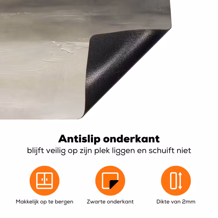 Abstract - Landschap - Nevel - Modern - Grijs Inductie beschermer vinyl 3mm klein -zzzzzzz-td-onderkant