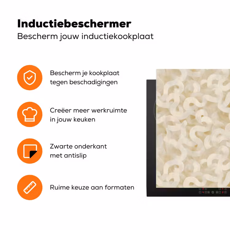 Abstract - Lijnen - Beige Inductie beschermer vinyl 3mm klein 276 -zzzzzzz-td-ups