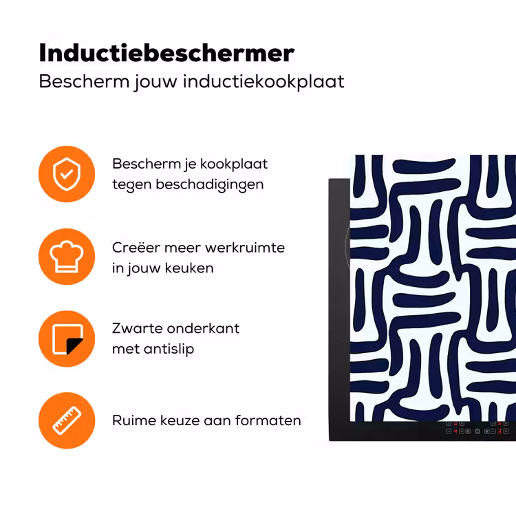 Abstract - Modern - Blauw Inductie beschermer vinyl 3mm klein 276 -zzzzzzz-td-ups