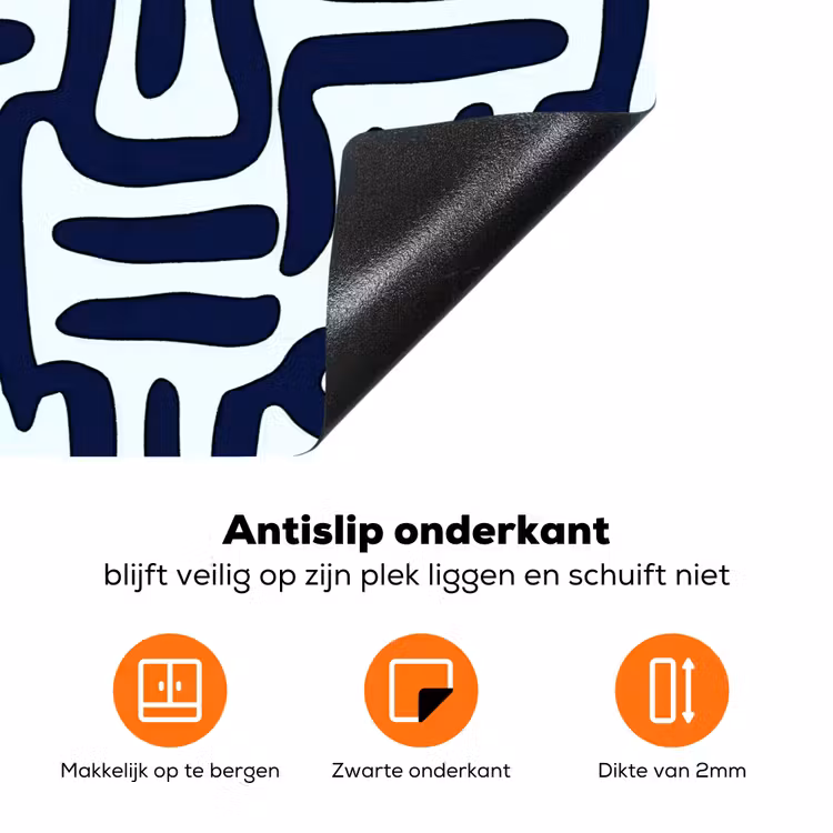 Abstract - Modern - Blauw Inductie beschermer vinyl 3mm klein 276 -zzzzzzz-td-onderkant