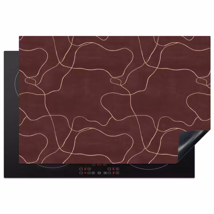 Abstract - Modern - Bruin Inductie beschermer vinyl 3mm klein 276 -3d