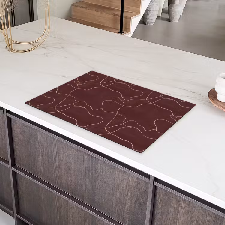 Abstract - Modern - Bruin Inductie beschermer vinyl 3mm klein 276 -sfeer8
