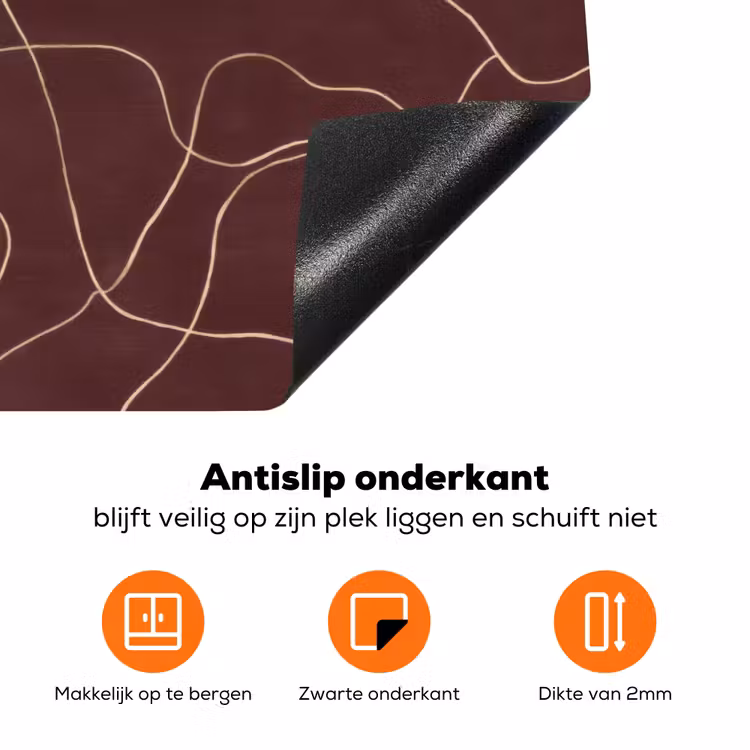 Abstract - Modern - Bruin Inductie beschermer vinyl 3mm klein 276 -zzzzzzz-td-onderkant
