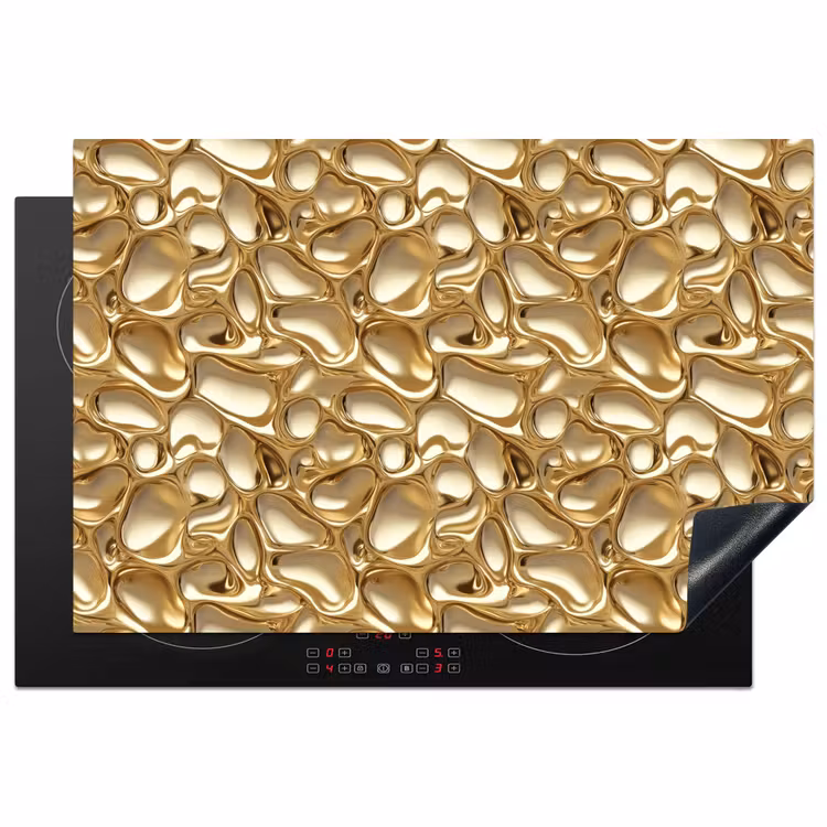 Abstract - Modern - Goud Inductie beschermer vinyl 3mm klein 276 -3d