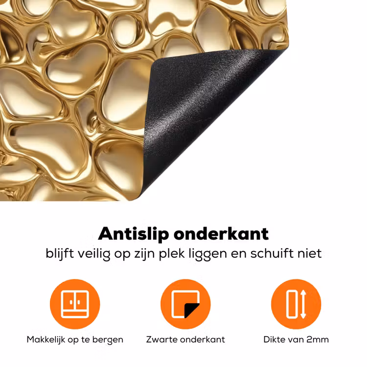 Abstract - Modern - Goud Inductie beschermer vinyl 3mm klein 276 -zzzzzzz-td-onderkant