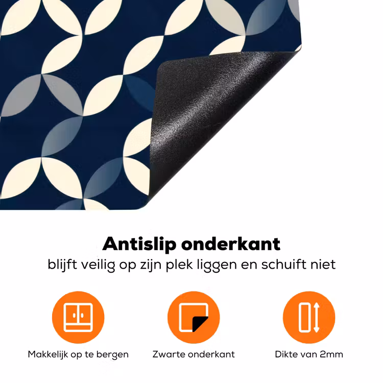 Abstract - Patroon - Blauw Inductie beschermer vinyl 3mm klein 276 -zzzzzzz-td-onderkant