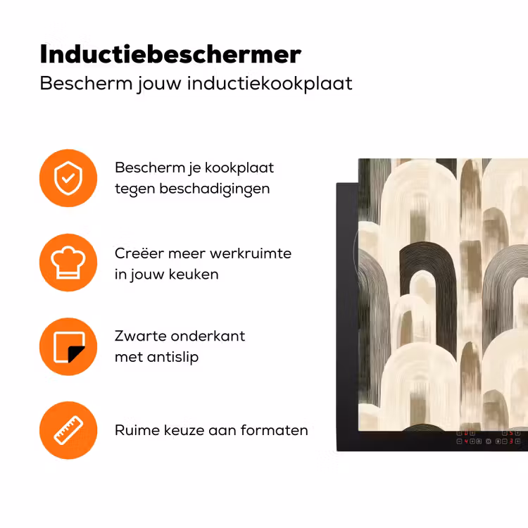 Abstract - Patroon - Bogen Inductie beschermer vinyl 3mm klein 276 -zzzzzzz-td-ups