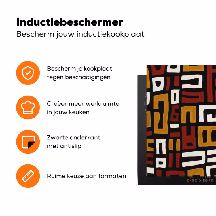 Abstract - Patroon - Rood Inductie beschermer vinyl 3mm klein -zzzzzzz-td-ups