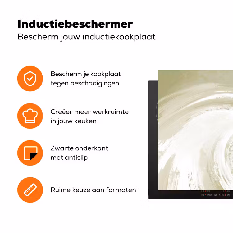 Abstract - Penseelstreken - Golven - Groen Inductie beschermer vinyl 3mm klein -zzzzzzz-td-ups
