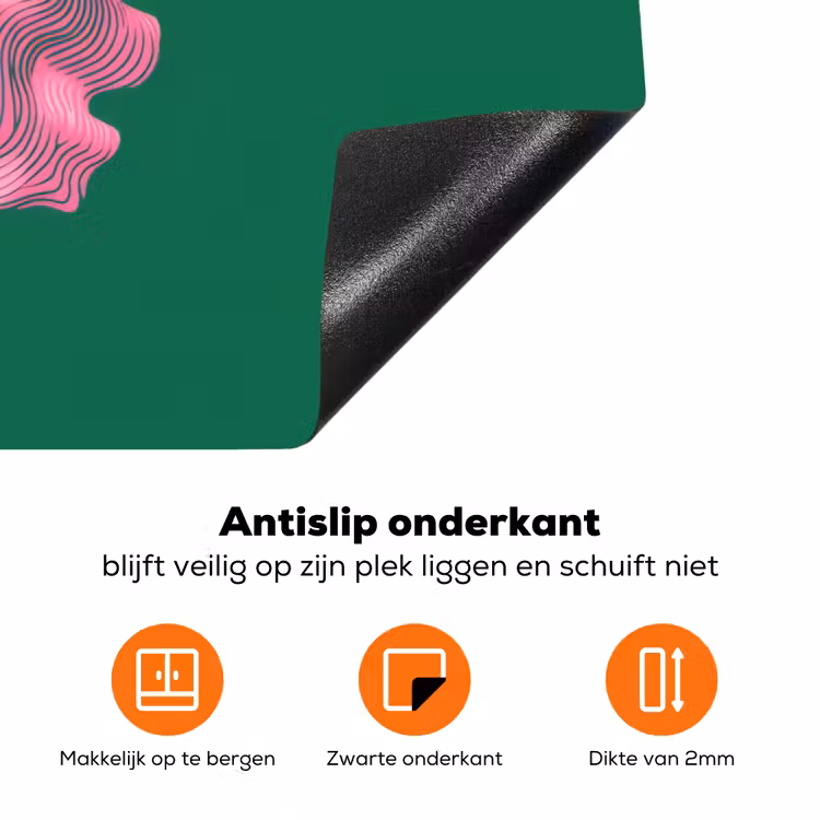Abstract - Pink - Lijnen - Groen Inductie beschermer vinyl 3mm klein -zzzzzzz-td-onderkant