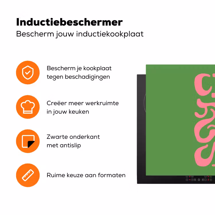 Abstract - Roze - Ciao - Vormen Inductie beschermer vinyl 3mm klein -zzzzzzz-td-ups