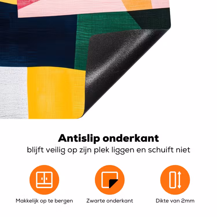Abstract - Roze - Lappen - Vormen - Geel Inductie beschermer vinyl 3mm klein -zzzzzzz-td-onderkant