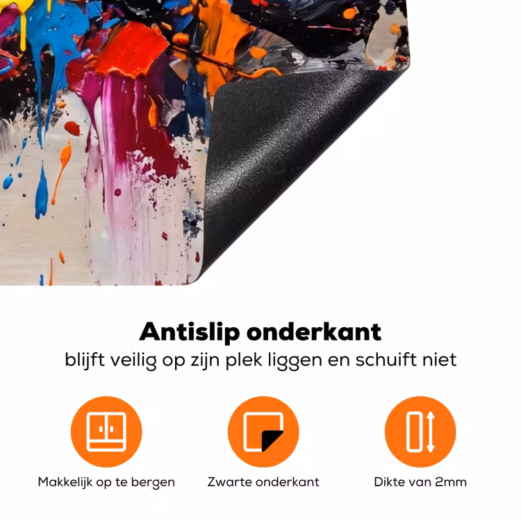 Abstract - Schilderij - Kleurrijk - Dynamisch Inductie beschermer vinyl 3mm klein -zzzzzzz-td-onderkant
