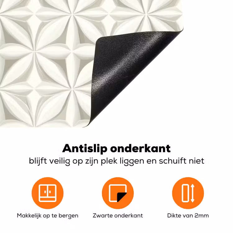 Abstract - Structuur - Grijs - Wit Inductie beschermer vinyl 3mm klein 276 -zzzzzzz-td-onderkant