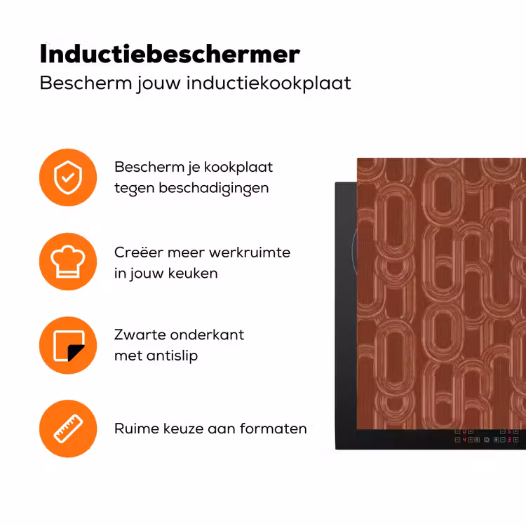 Abstract - Textuur - Bruin Inductie beschermer vinyl 3mm klein 276 -zzzzzzz-td-ups