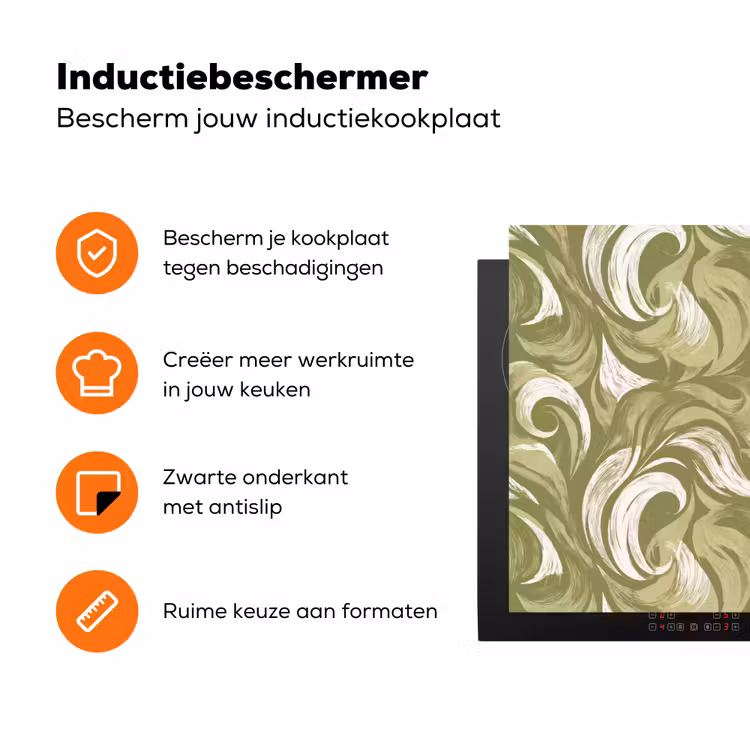 Abstract - Textuur - Groen Inductie beschermer vinyl 3mm klein 276 -zzzzzzz-td-ups