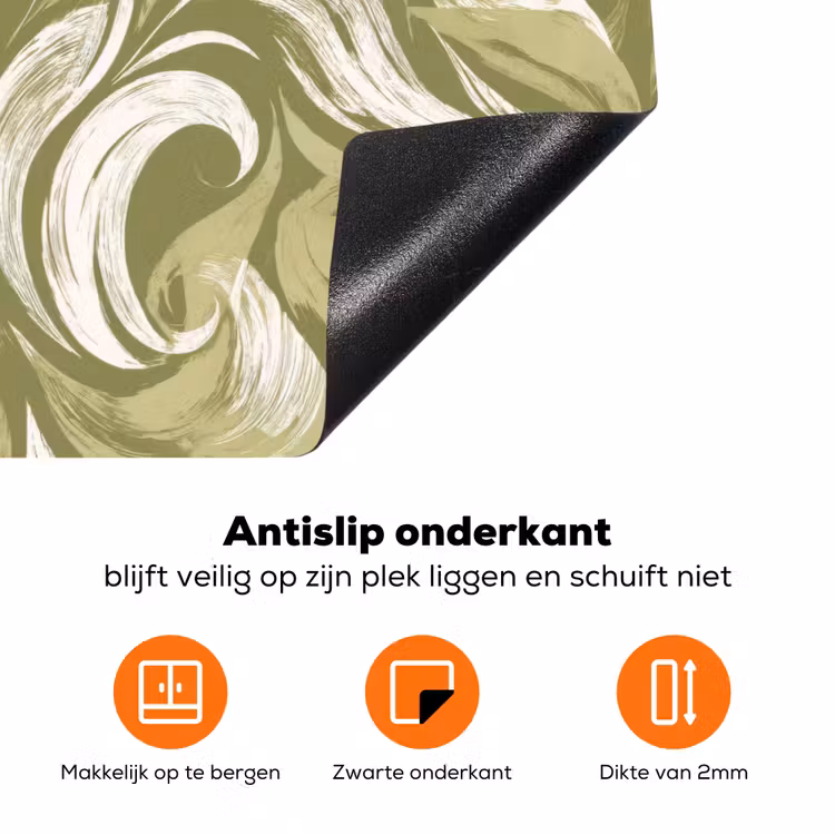 Abstract - Textuur - Groen Inductie beschermer vinyl 3mm klein 276 -zzzzzzz-td-onderkant