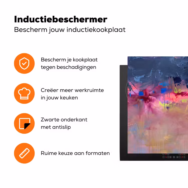 Abstract - Textuur - Kleuren - Modern - Roze Inductie beschermer vinyl 3mm klein -zzzzzzz-td-ups