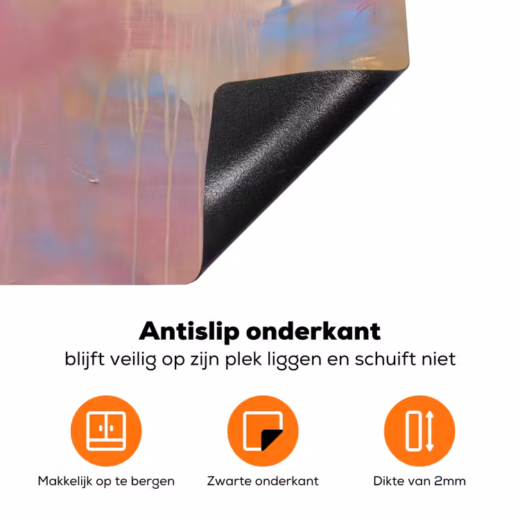 Abstract - Textuur - Kleuren - Modern - Roze Inductie beschermer vinyl 3mm klein -zzzzzzz-td-onderkant