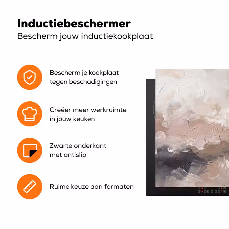 Abstract - Textuur - Kunst - Modern - Beige Inductie beschermer vinyl 3mm klein -zzzzzzz-td-ups