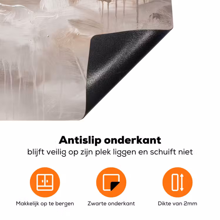 Abstract - Textuur - Kunst - Modern - Beige Inductie beschermer vinyl 3mm klein -zzzzzzz-td-onderkant