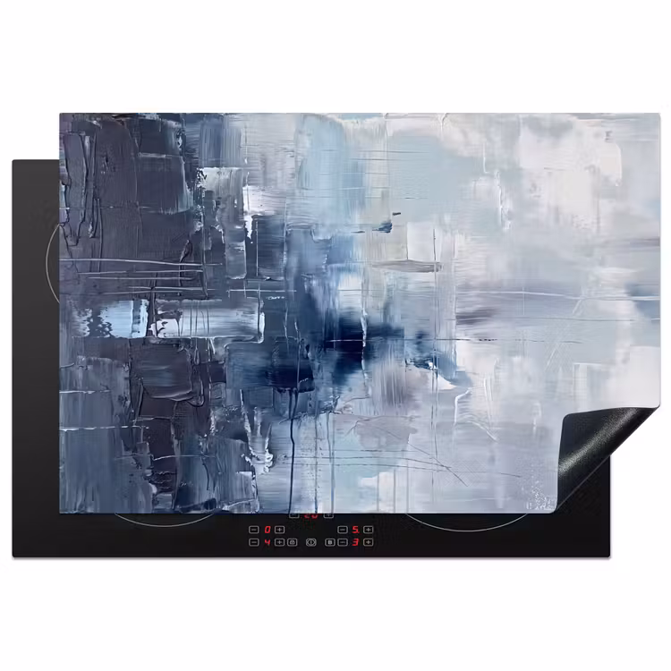 Abstract - Textuur - Kunst - Modern - Blauw Inductie beschermer vinyl 3mm klein -3d
