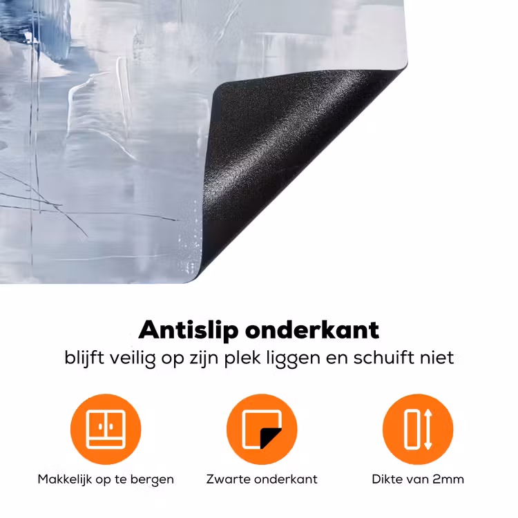 Abstract - Textuur - Kunst - Modern - Blauw Inductie beschermer vinyl 3mm klein -zzzzzzz-td-onderkant