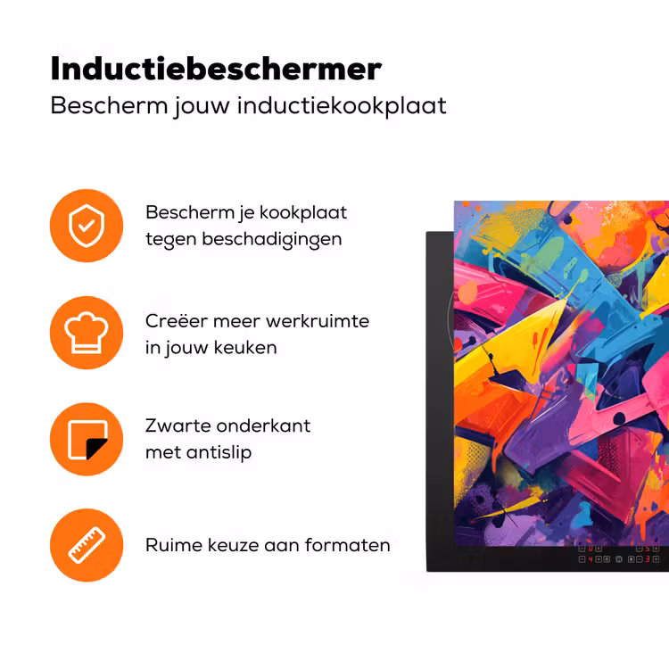 Abstract - Vormen - Kleurrijk Inductie beschermer vinyl 3mm klein -zzzzzzz-td-ups