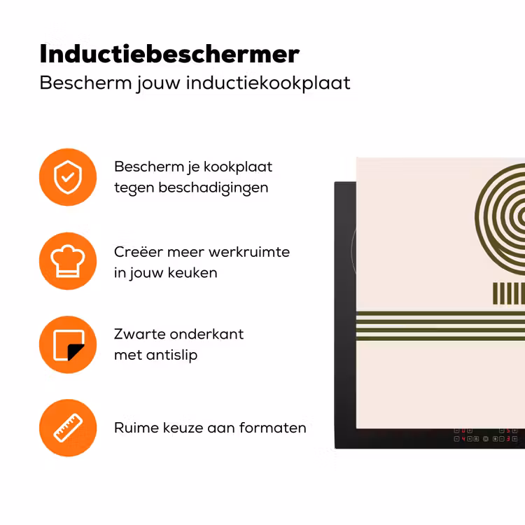 Abstract - Vormen - Modern - Groen Inductie beschermer vinyl 3mm klein -zzzzzzz-td-ups