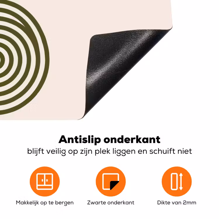 Abstract - Vormen - Modern - Groen Inductie beschermer vinyl 3mm klein -zzzzzzz-td-onderkant
