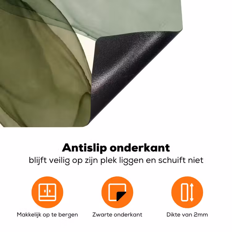 Abstract - Vormen - Modern - Kunst - Groen - Bruin Inductie beschermer vinyl 3mm klein -zzzzzzz-td-onderkant