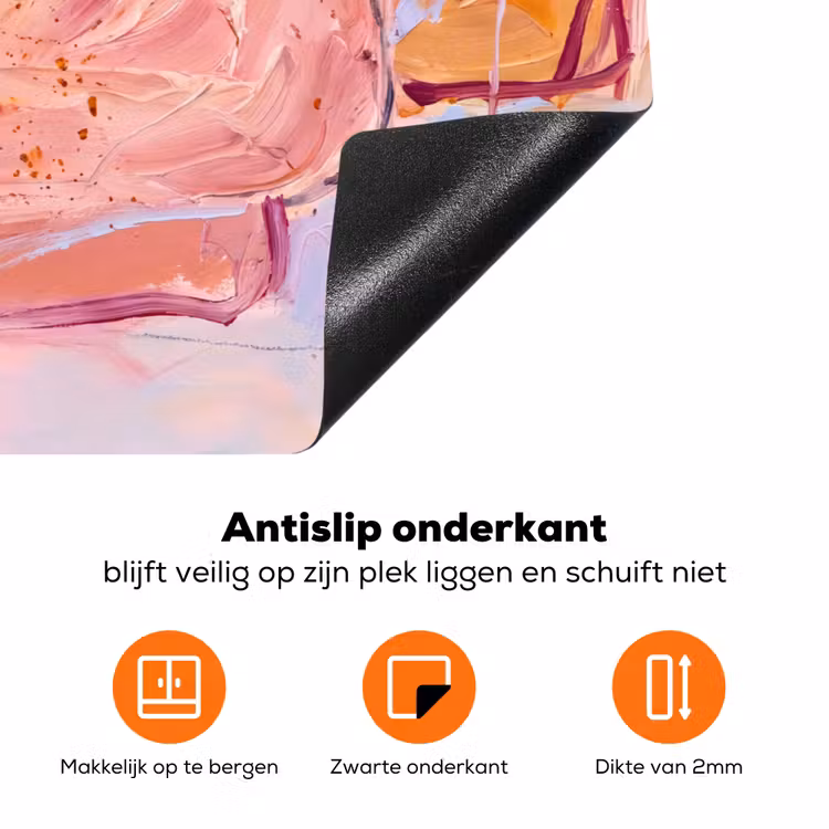 Abstract - Vormen - Modern - Roze Inductie beschermer vinyl 3mm klein -zzzzzzz-td-onderkant