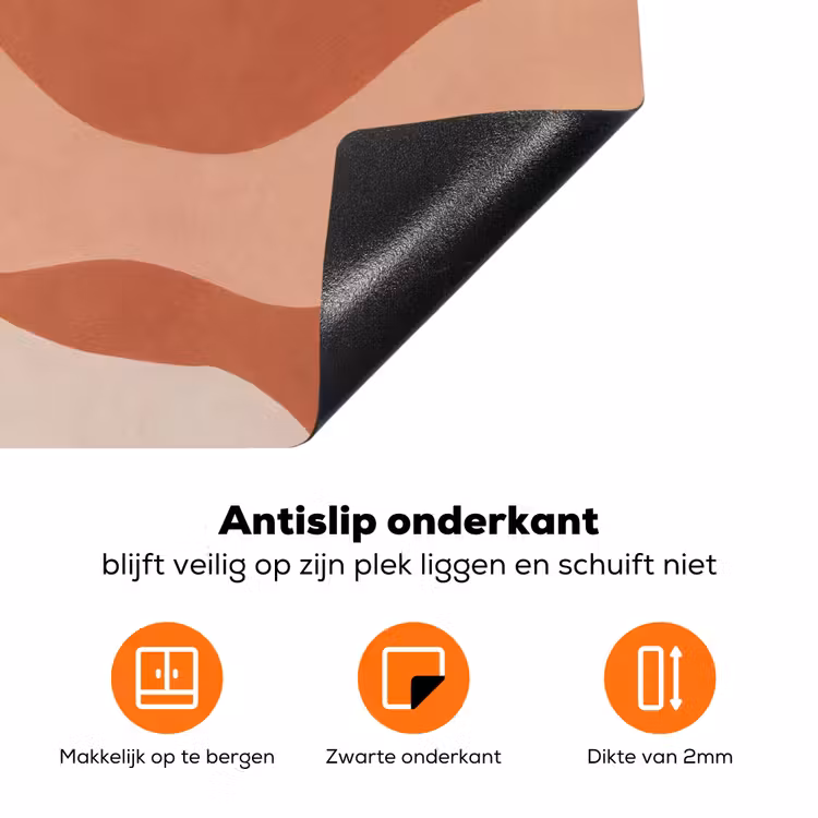 Abstract - Vormen - Organisch - Aardetinten - Modern Inductie beschermer vinyl 3mm klein -zzzzzzz-td-onderkant