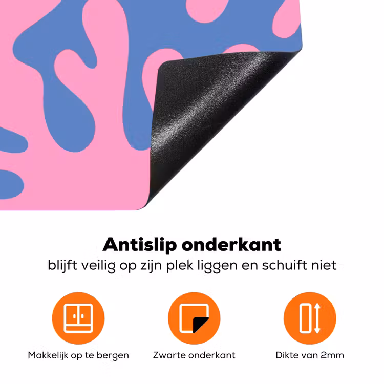 Abstract - Vormen - Roze - Blauw Inductie beschermer vinyl 3mm klein -zzzzzzz-td-onderkant