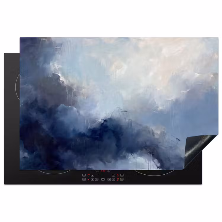 Abstract - Wolken - Modern - Blauw - Kunst Inductie beschermer vinyl 3mm klein -3d