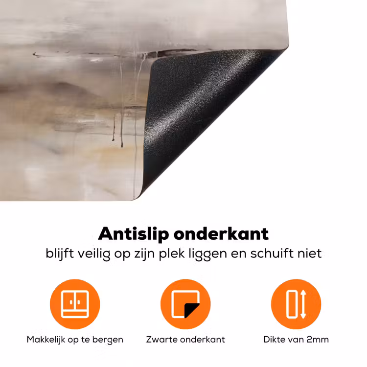 Abstrakt - Landschap - Modern - Beige - Kunst Inductie beschermer vinyl 3mm klein -zzzzzzz-td-onderkant
