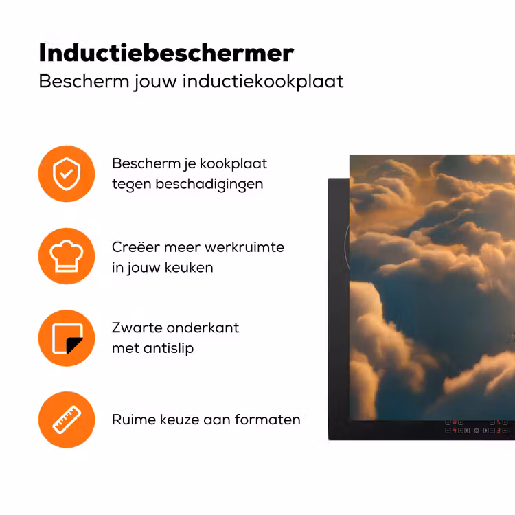 Adelaar - Wolken - Zon Inductie beschermer vinyl 3mm klein -zzzzzzz-td-ups