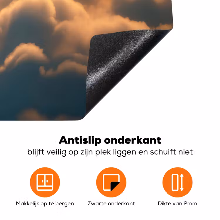Adelaar - Wolken - Zon Inductie beschermer vinyl 3mm klein -zzzzzzz-td-onderkant